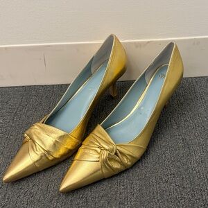 Frances Valentine The Knot Kitten Heels - Gold